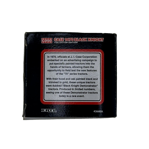 Case 1470 Black Knight 4WD Tractor With Duals By Ertl 1/64 Collector Edition - Picture 6 of 9